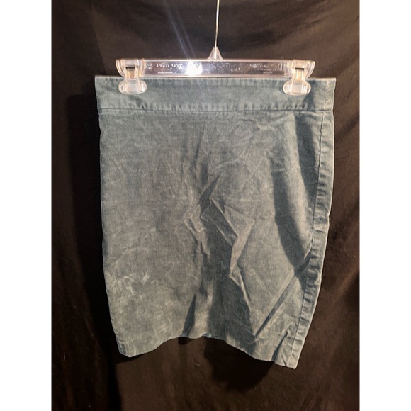 J Crew Teal Velvet Corduroy Pencil Jean Skirt Size 2 - Picture 5 of 13